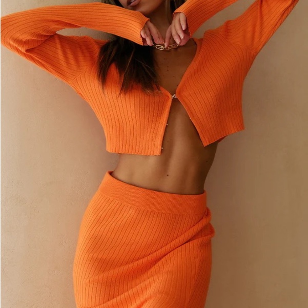 Yllw The Label Kiara Knit Set in Orange S